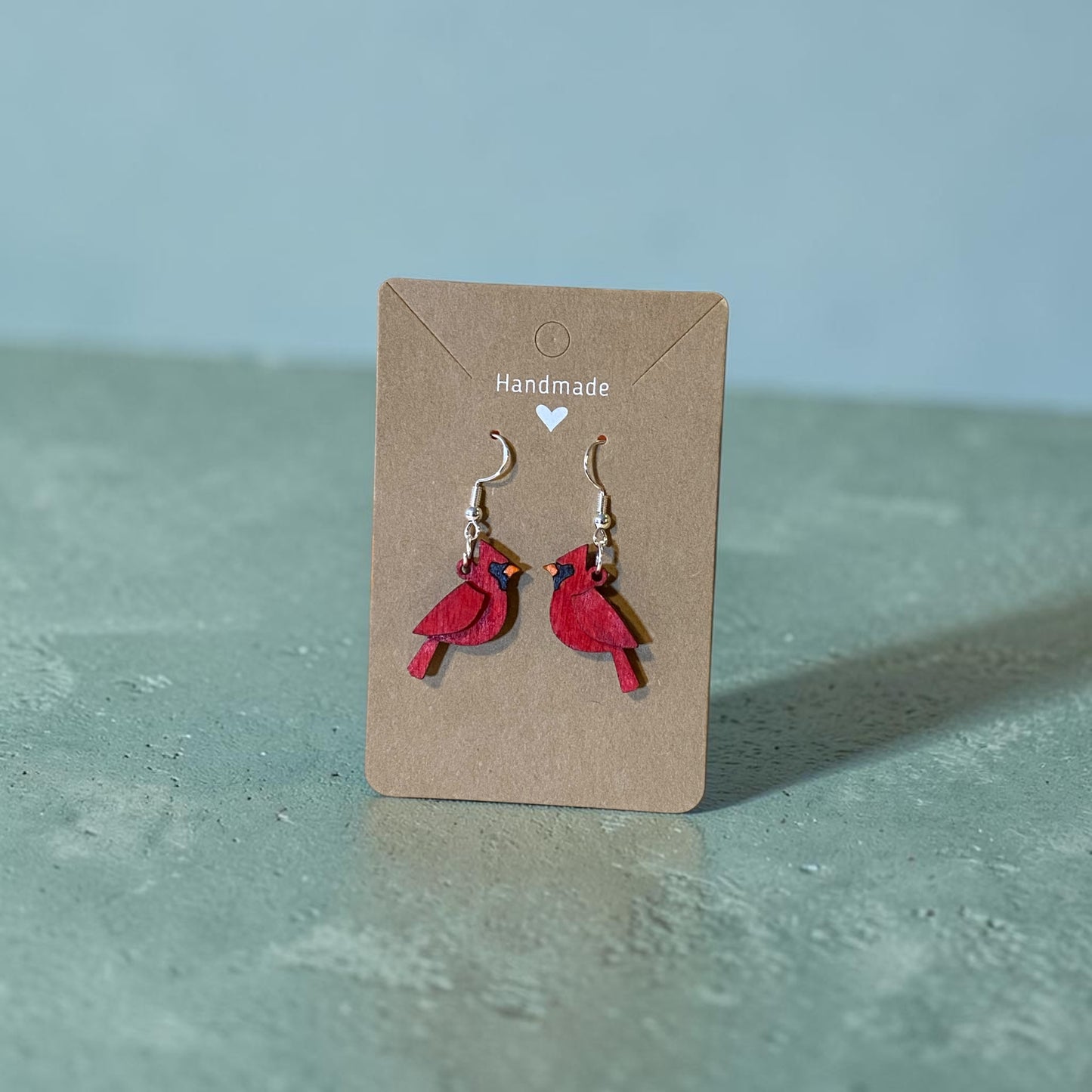 Cardinal earrings