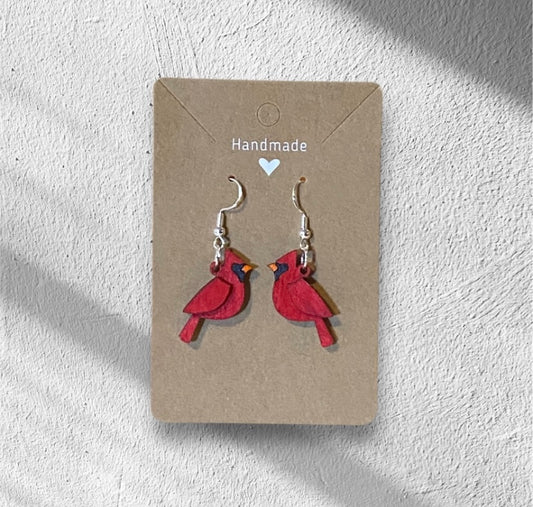 Cardinal earrings